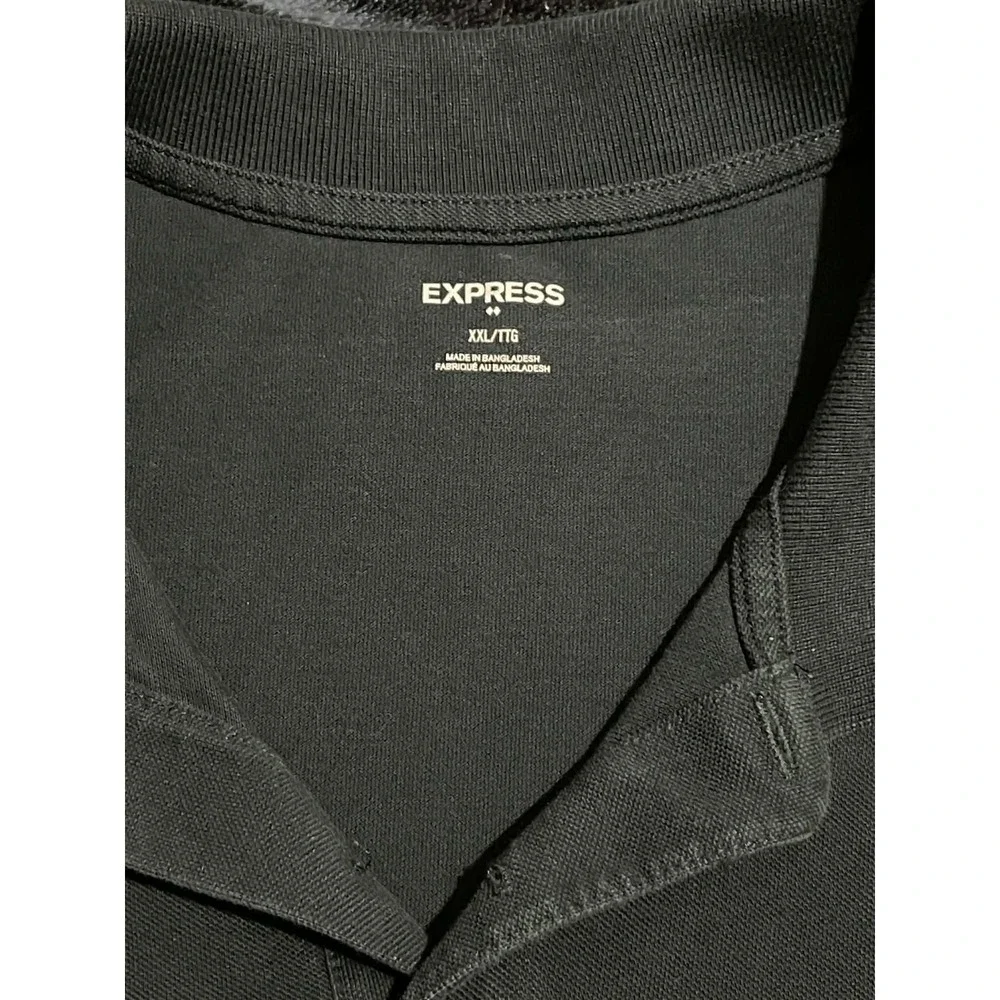 Express Shirt Mens XXL Polo Dark Gray Lion Logo Short Sleeve Casual‎